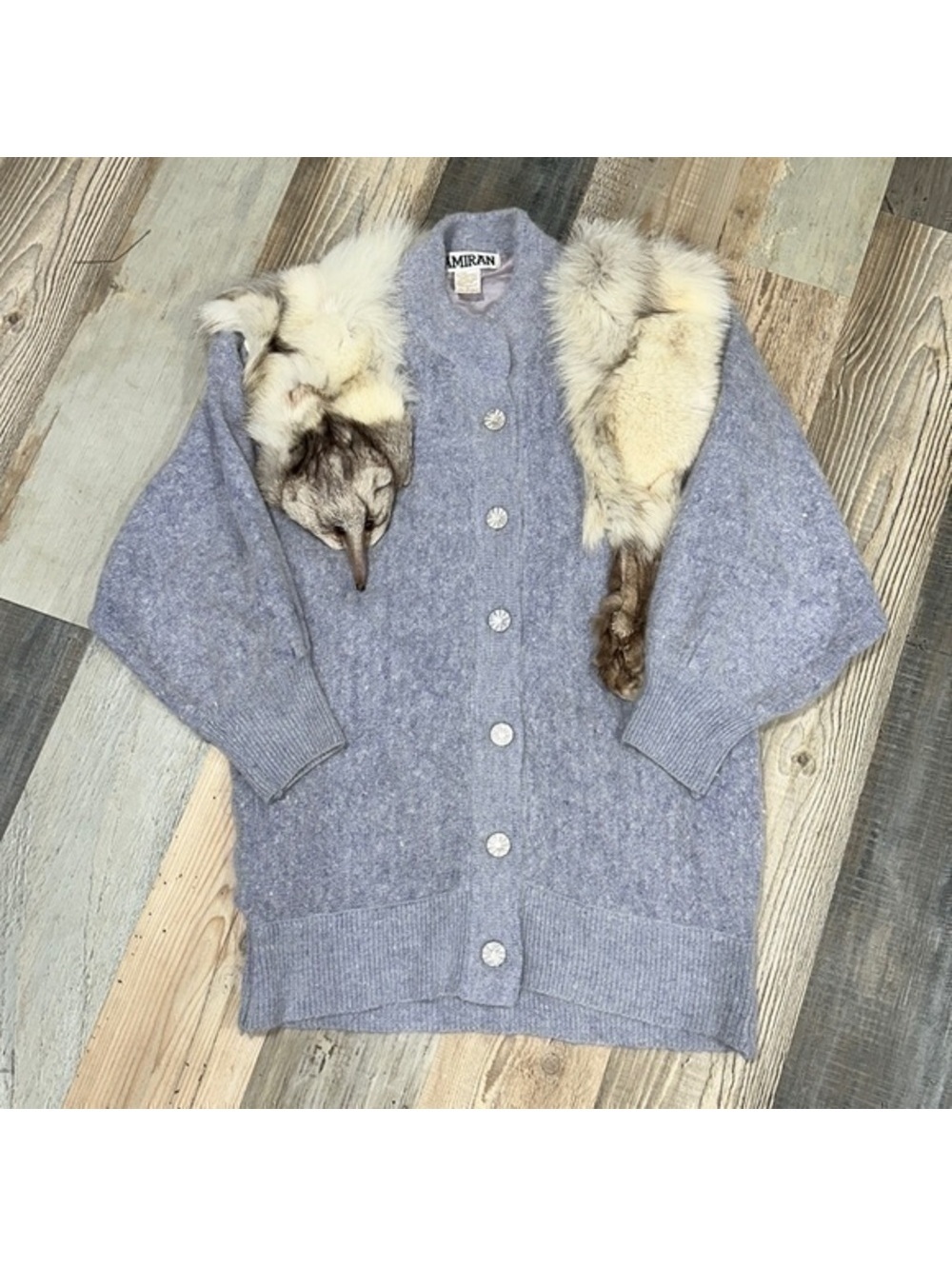 Kamiran fax mink fur violet cardigan